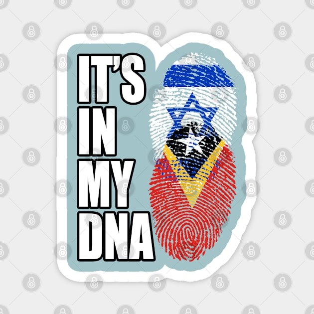 Israel And Timorese Mix Heritage DNA Flag Magnet by Just Rep It!!