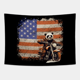 Biker Panda Tapestry