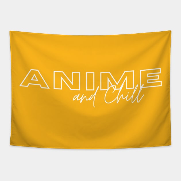 Anime and Chill (White) Tapestry by nicolem681