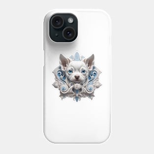 3d Dog with blue eyes Phone Case