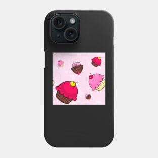 Valentine's Cartoon Cupcakes Phone Case