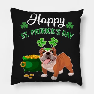 Happy St Patrick_s Day For Bulldog Lovers T shirt Pillow