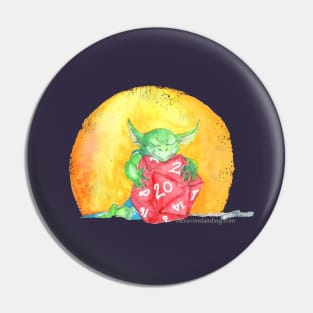 Dire D20 Dice Goblin Pin