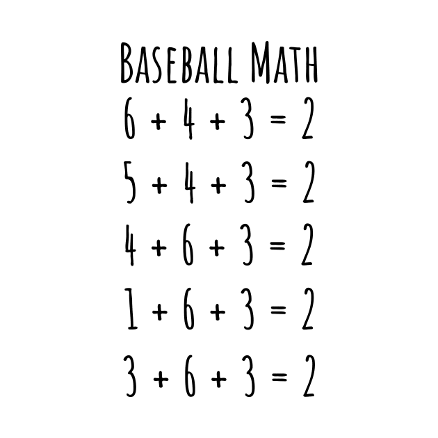 Baseball Math Funny Double Play Tee Shirts by RedYolk