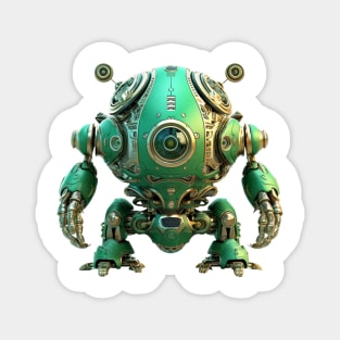 Steampunk Green Robot #5 Magnet