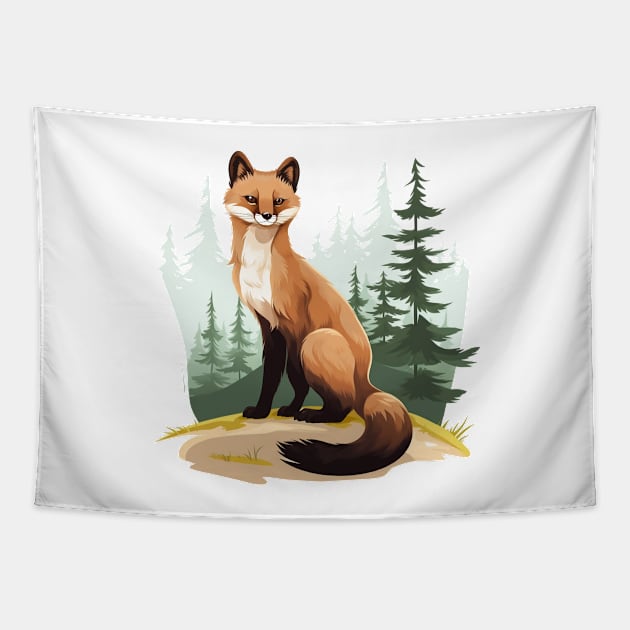 Pine Marten Tapestry by zooleisurelife