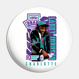 Larry Johnson Draft Pick vintage style T-shirt Pin