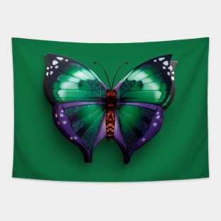 Real Butterfly Green Tapestry