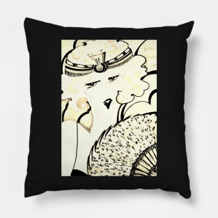 ART DECO ICECREAM FLAPPER ,,,,Jacqueline Mcculloch Pillow