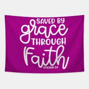 Saved By Grace Through Faith Christian Cute Tapestry