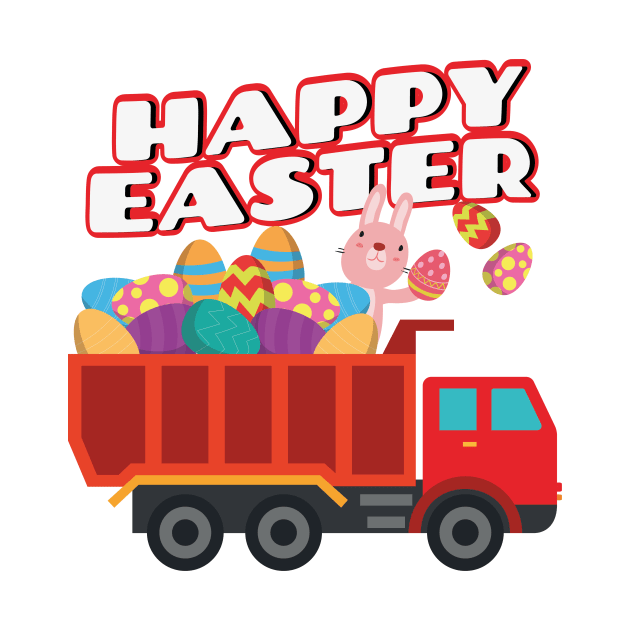 Easter Bunny Delivering Truck Easter Eggs For Boys by macshoptee