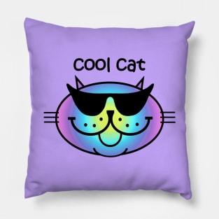 COOL CAT 2 - Dark Rainbow Pillow