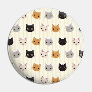 Kittens & Stripes Pattern Pin