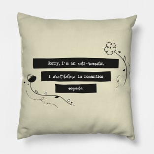 Anti-Romantic Inspired Logo Design Pillow