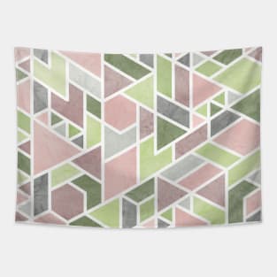 Mint and Pink Mosaic Tapestry