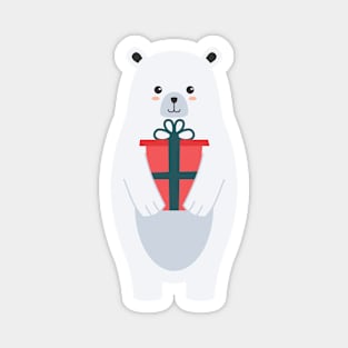 Merry Christmas Polar Bear Magnet