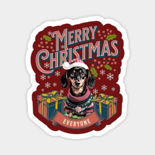 Christmas Dachshund Wearing Xmas Sweater Funny Dachshunds Magnet