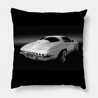 1963 Corvette Custom B/W Pillow