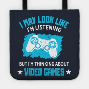 Gamer Thinking About Video Games Console Player Gift Tote