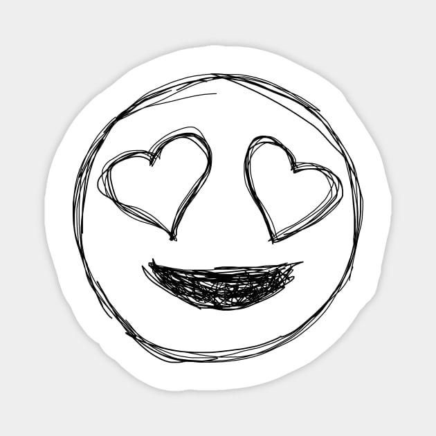 Dark and Gritty Smiley Face with Heart Eyes Emoji Magnet by MacSquiddles