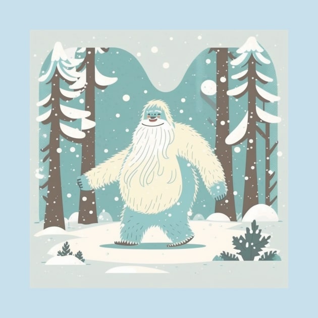 Snowy Yeti on a Happy Stroll by Star Scrunch