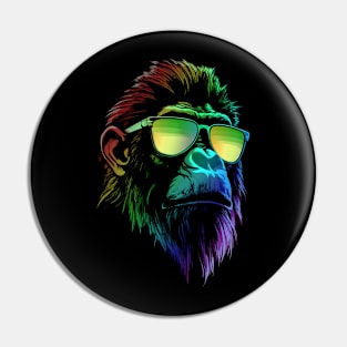 Baboon Sunglasses Vibrant Color Pin