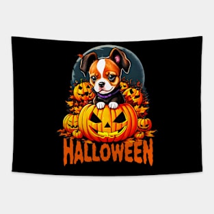 Halloween vampire puppy dog Tapestry