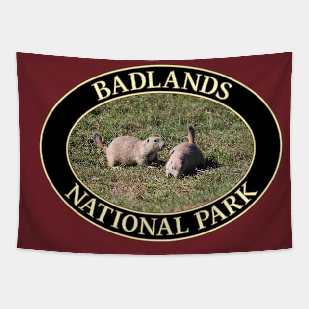 Prairie Dogs at Badlands National Park in South Dakota Tapestry by GentleSeas