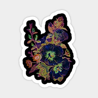 Black Panther Art - Glowing Flowers in the Dark 10 Magnet