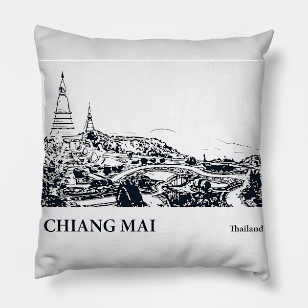 Chiang Mai - Thailand Pillow by Lakeric