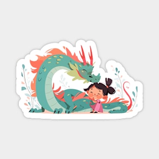 Adorable Dragon Animal Loving Cuddle Embrace Children Kid Tenderness Magnet