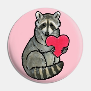 Raccoon love Pin