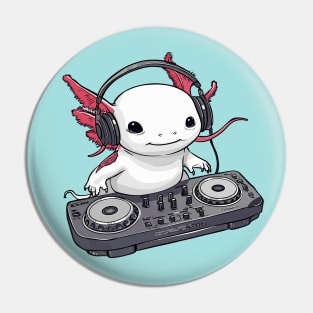 Tiny DJ Axolotl - Adorable Salamander Amphibian Pin