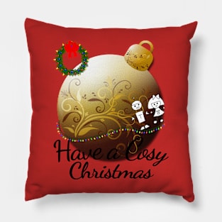 Have a Cosy Christmas with HKo and TRobot by Hidemi Woods Pillow