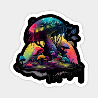 Trippy magic mushroom artwork with watercolors Magnet