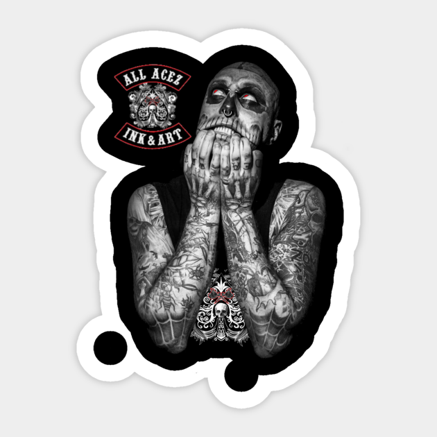 Acez tatted up - Tattoo - Sticker | TeePublic Acez tatted up - Tattoo - Sticker | TeePublic
