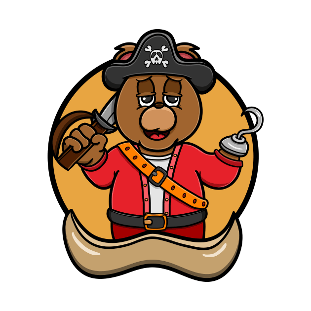 Pirate Bear Cartoon Mascot by tedykurniawan12