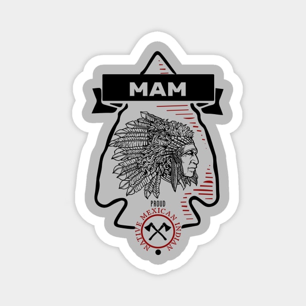 Mam Tribe Native Mexican Indian Proud Retro Arrow Magnet by The Dirty Gringo