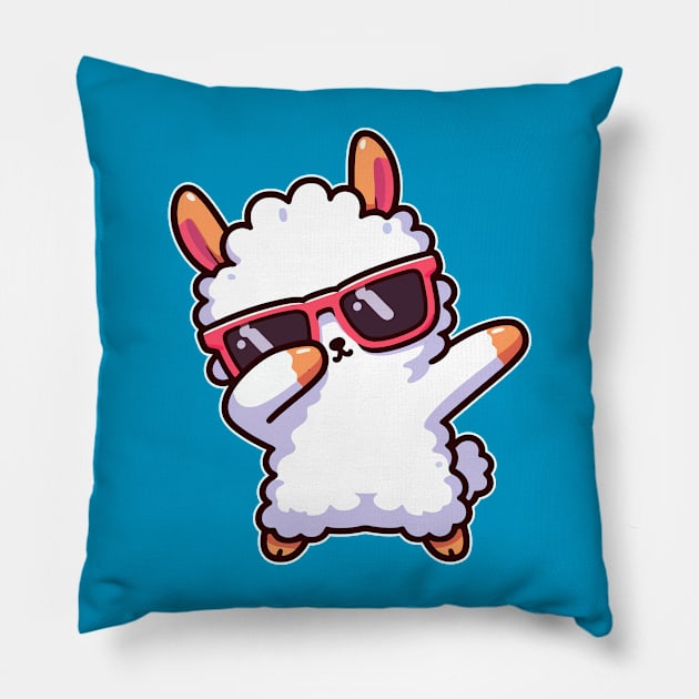 Dabbing Llama Dab Kawaii Dancing llama Lover Pillow by Cuteness Klub