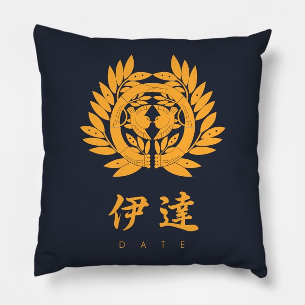 Date Clan kamon with text Pillow by Takeda_Art