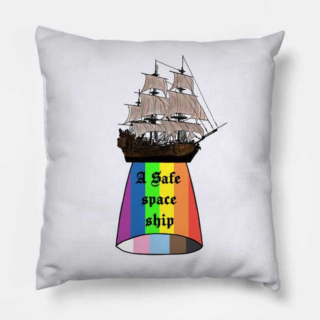 A safe space ship Pillow by Chic and Geeks