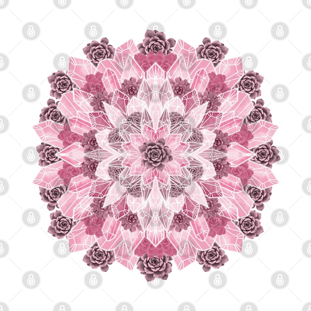 Crystals Succulents Mandala PINK by PrintablesPassions