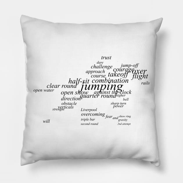 Equestrian Dictionary - Jumping (light) Pillow by ThunderboltFire