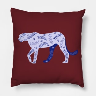 Very Peri Panther with henna motifs Pillow