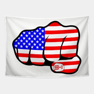 9-11 Stars and Stripes Fist Tapestry