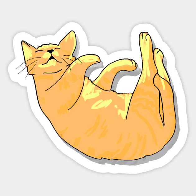Orange And Yellow Cat Sleeping Orange Cat Sticker Teepublic