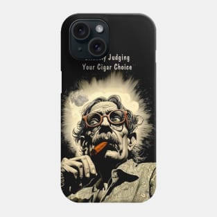 Cigar Smoker: Silently Judging Your Cigar Choice on a Dark Background Phone Case