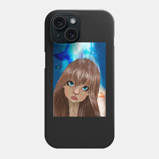 Mermaid big eyes Phone Case by Accabella