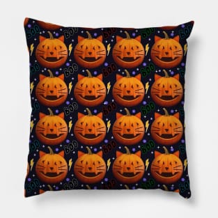 Pumpkin the cat Halloween pattern Pillow