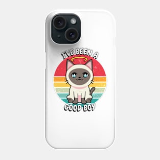 Cute siamese cat is a good boy Phone Case